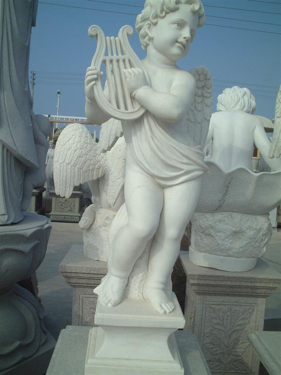 Marble carved statue and